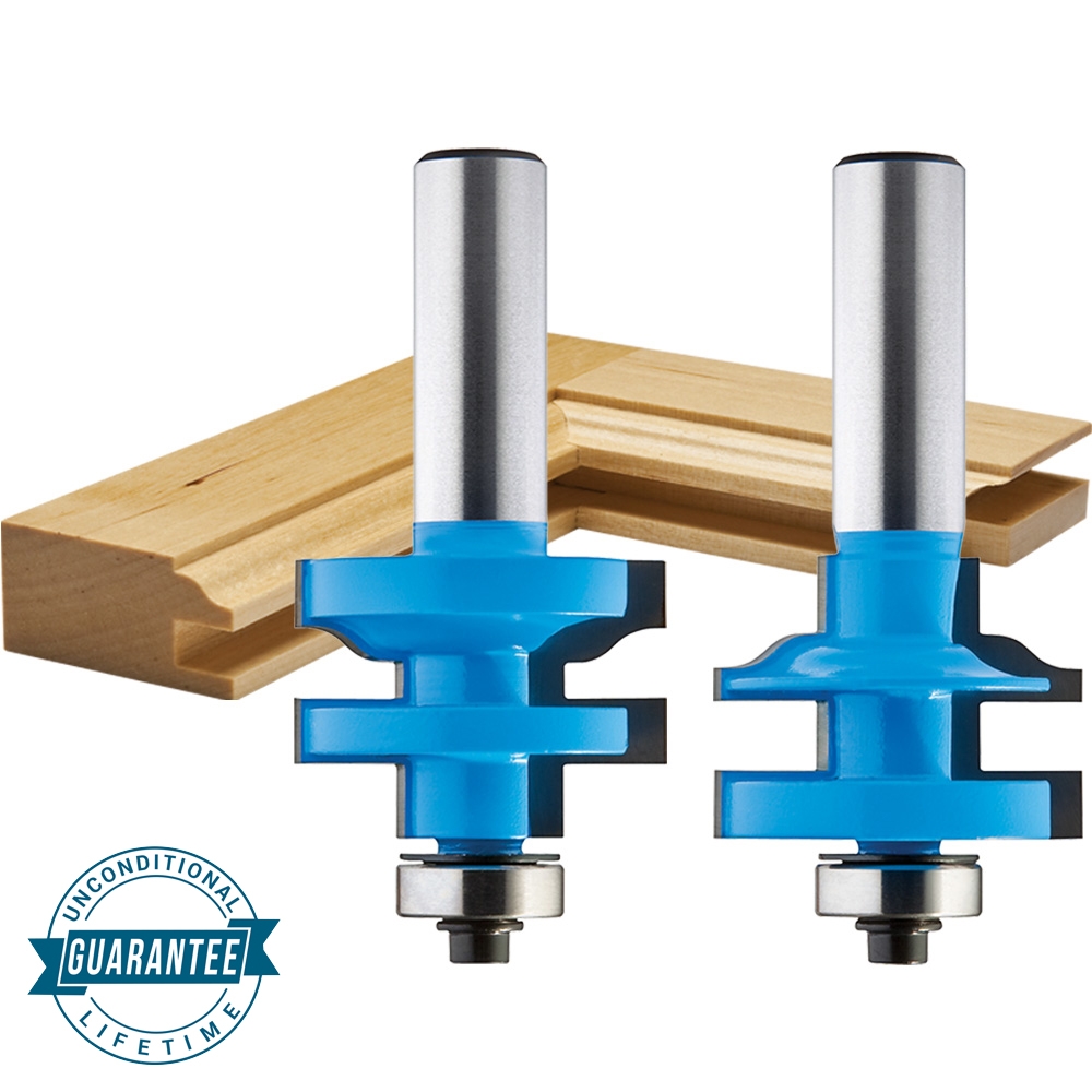 Rockler Ogee Stile and Rail Router Bit Set - 1-3/8" Dia x 1" H x 1/2" Shank