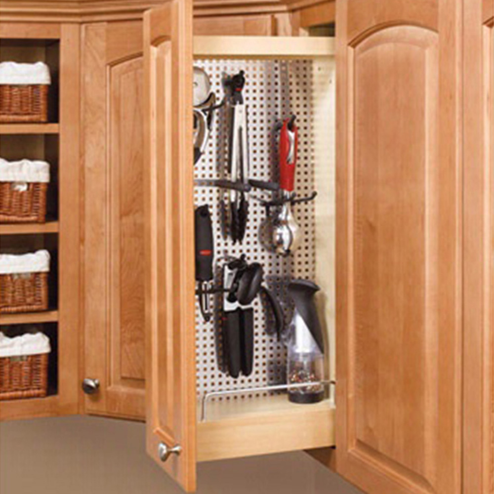 Rev-a-Shelf Pullout Organizer w/Stainless Steel Panel for Wall Cabinets 444 Series - main pic