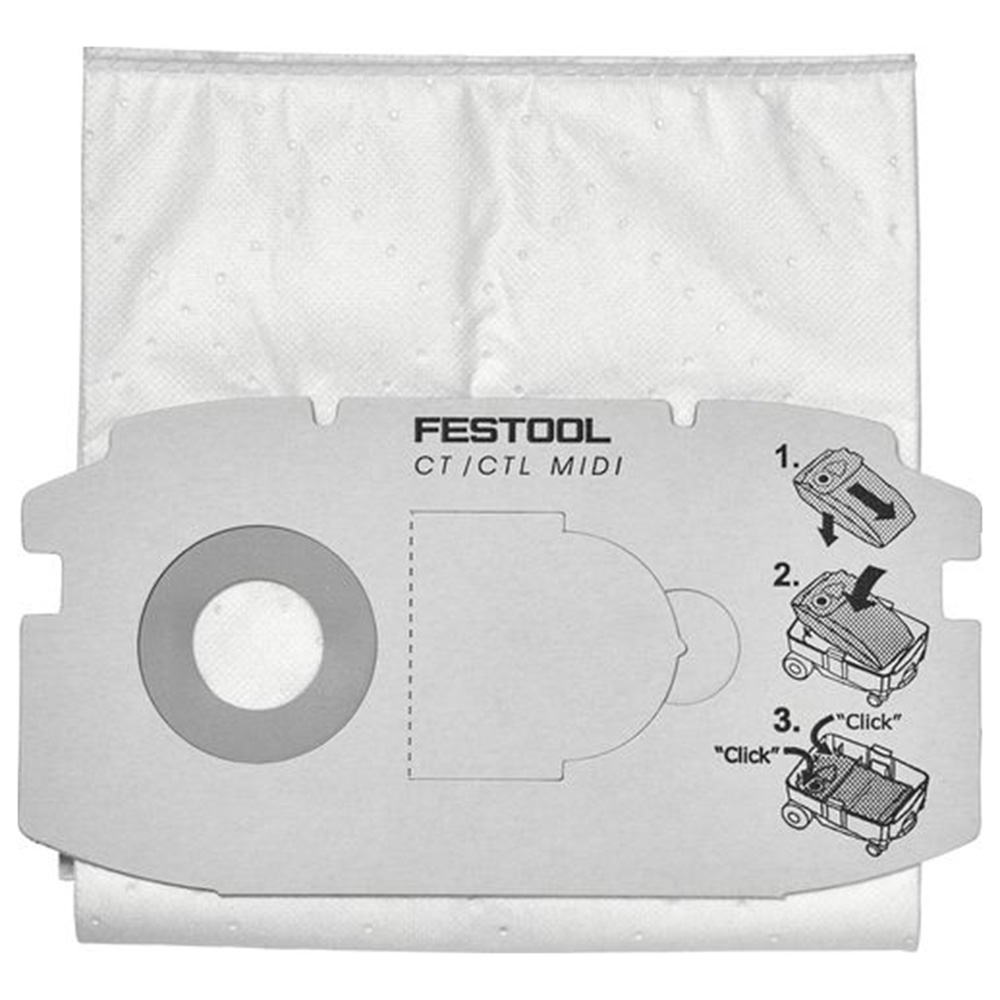 Self-Cleaning Filter Bags for (Pre-2018) Festool CT Midi, 5-Pack (498411)
 - main pic