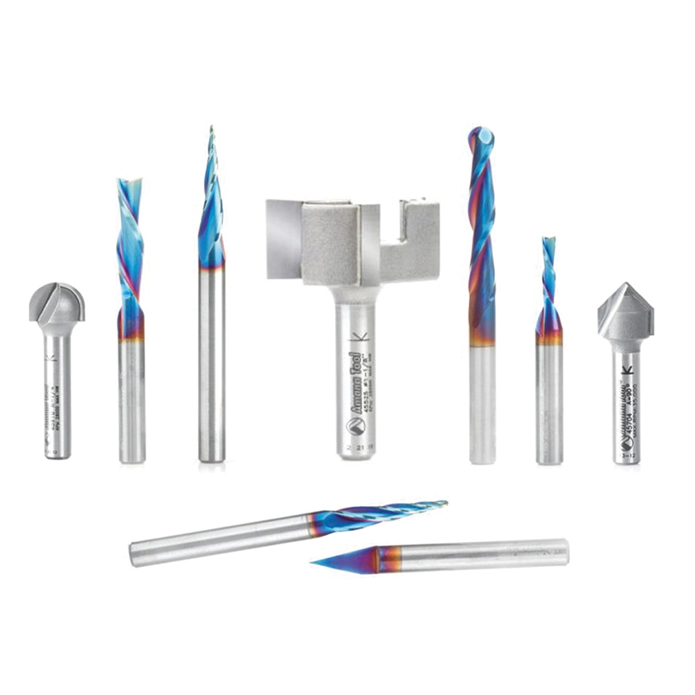 Axiom 9-Piece CNC Router Bit Set by Amana Tool (for Iconic Series) - main pic