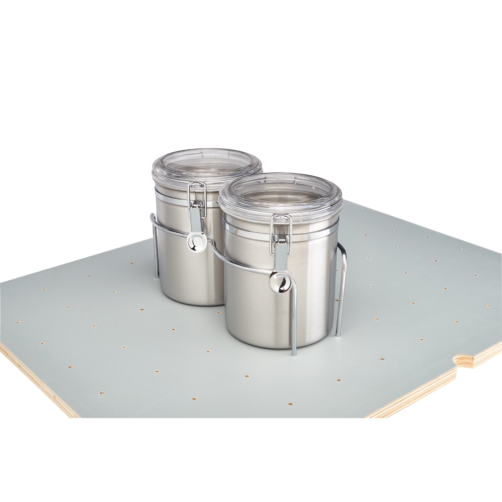 Rev-A-Shelf- Accessories Peg Board Stainless Steel Canister Set for Drawers  - main pic