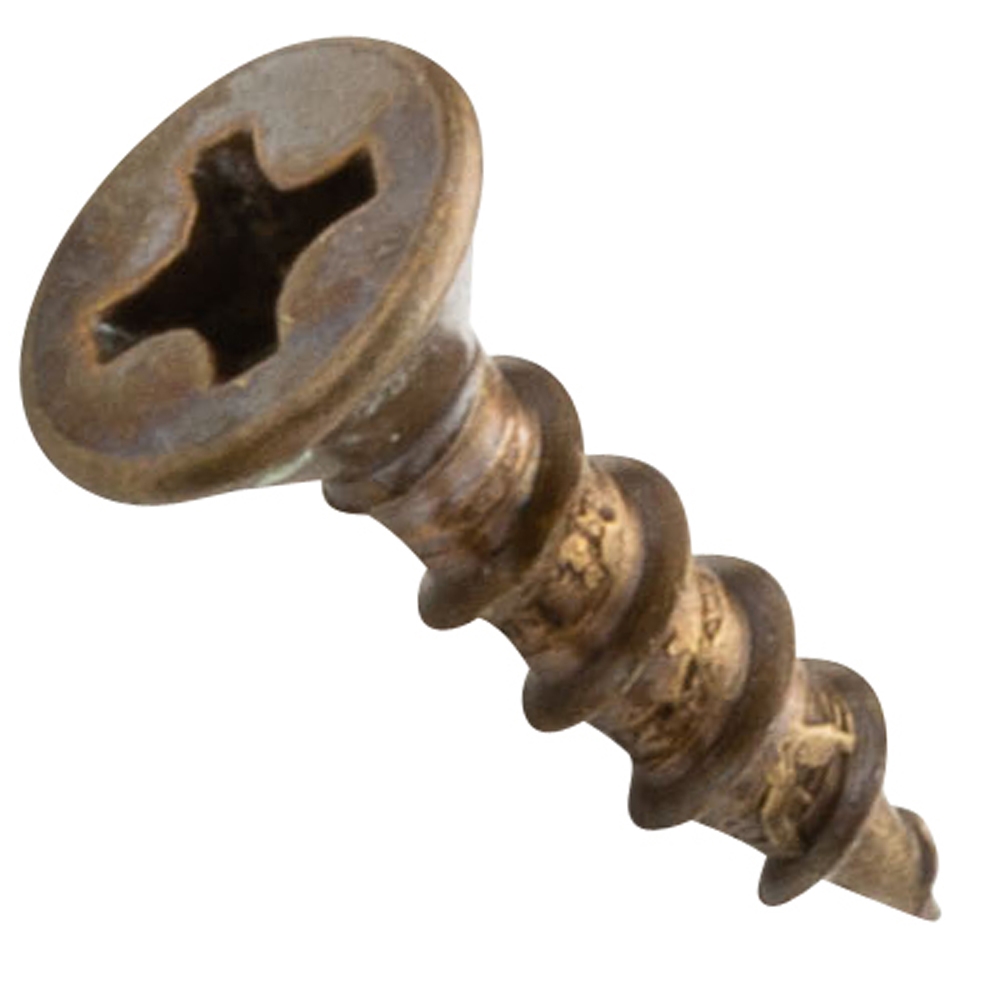 Centerline #5 x 1/2'' Flat Head Phillips Cabinet Hardware Mounting Screws, Antique Brass Plated, 100-Pack - main pic
