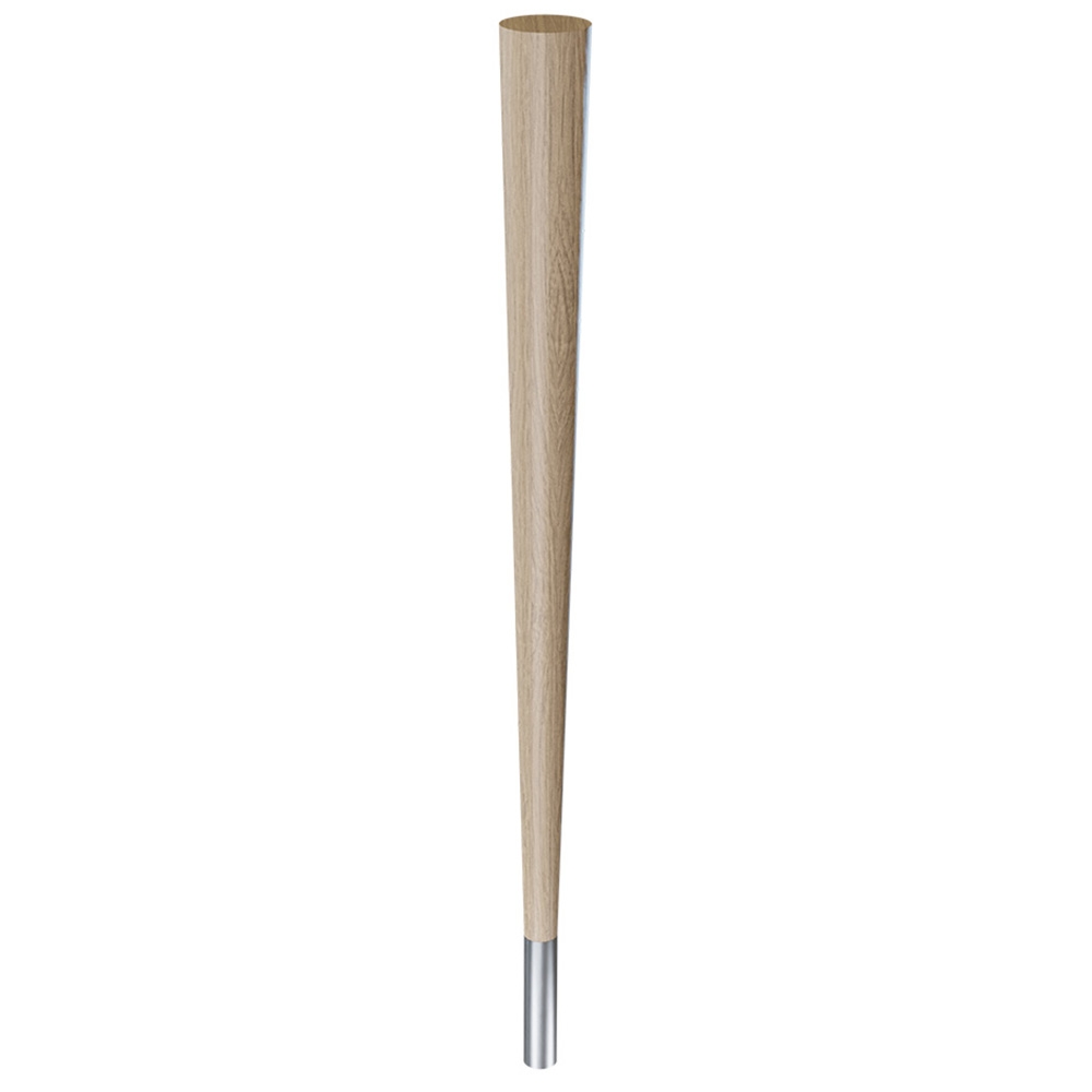 29'' Tapered Turned Leg, White Oak, 4''H Brushed Aluminum Foot - main pic