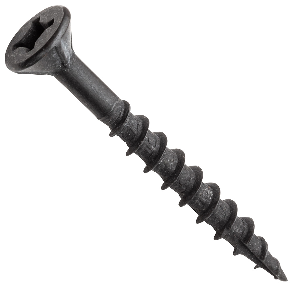 Centerline #8 x 1-1/4'' Flat Head Square X Self-Countersinking Fluted-Tip Wood Screws, Black, 100-Pack - main pic