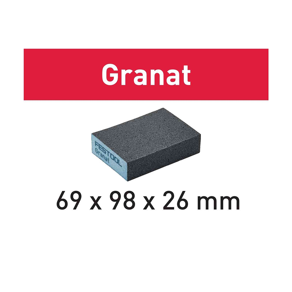 Festool Granat Abrasive Sanding Sponges, 2-3/4'' x 3-7/8'' x 1'' Thick - main pic