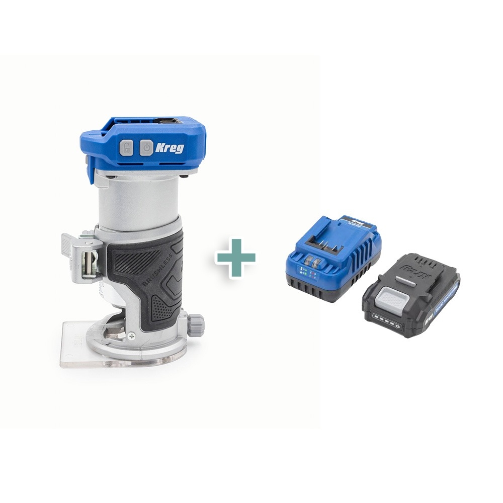 Kreg 20V Ionic Drive 1/4'' Trim Router  + FREE Battery & Charger, a $129.99 Value - main pic