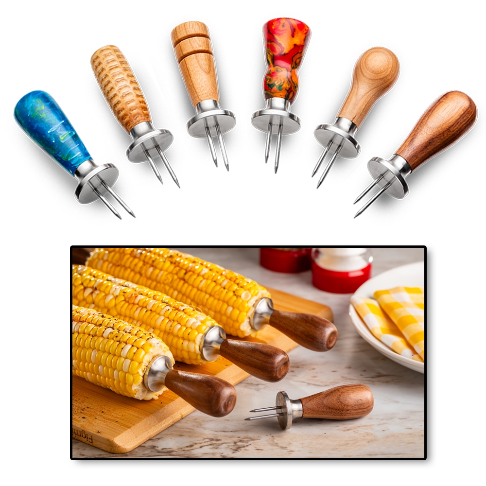 Completed Rockler Corn Cob Holder Turning Hardware Kit - main pic