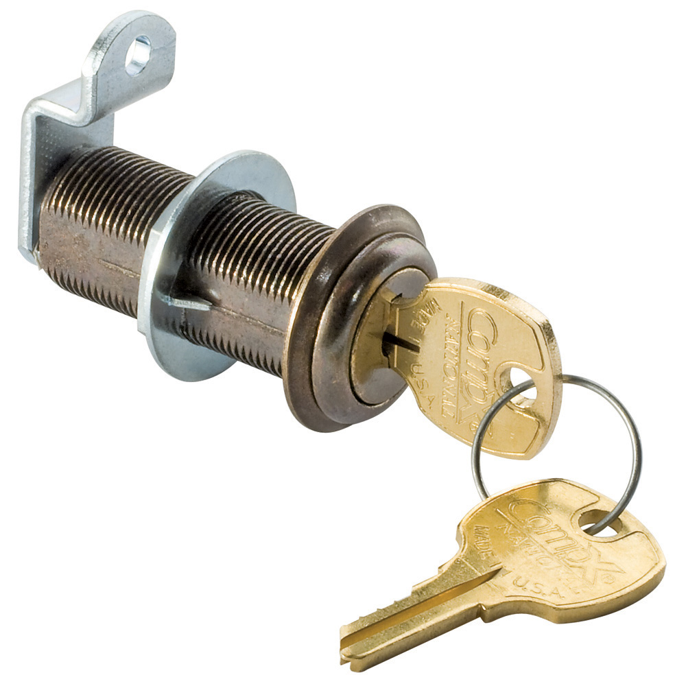 1-3/4" Long Cylinder Lock - Antique Brass, keyed differently - main pic