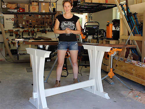 Shop-made dining table with walnut base