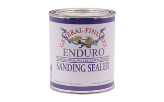 Can of General Finishes enduro sanding sealer