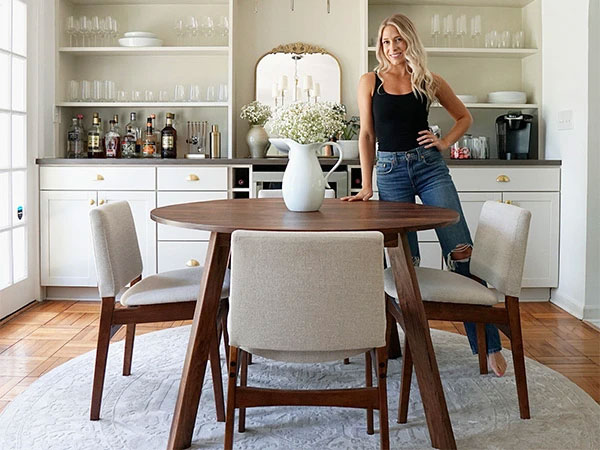 Walnut dining table with builder