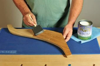 Finishing furniture parts with a waterborne topcoat