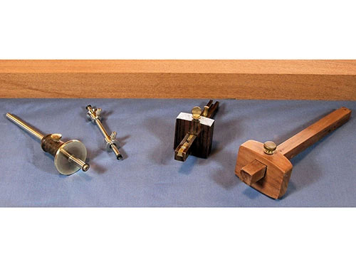 Collection of different styles of marking gauges