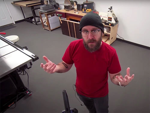David Picciuto gives a tour of his woodworking shop