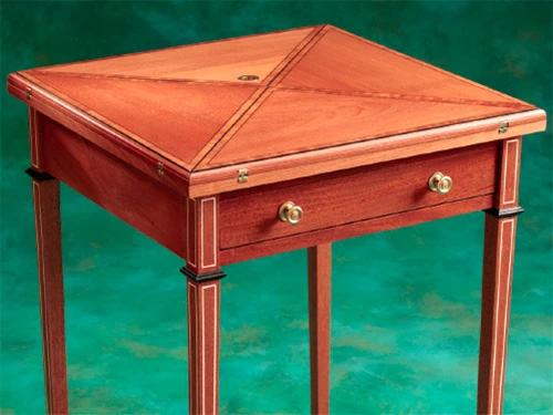 Folding top card table