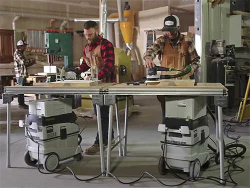 Festool dust extraction systems in a workshop