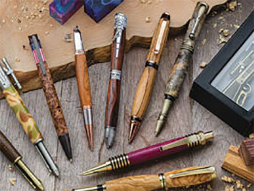 Pens turned from Rockler's pen turning kits