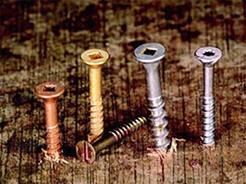 Collection of different types of flat head screw