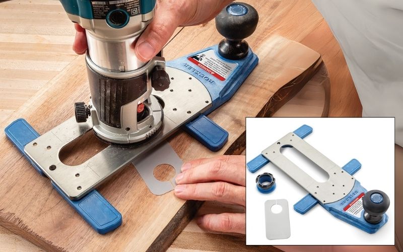 flush cut router jig in action