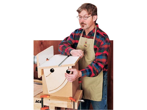 Completed tilting router table in use