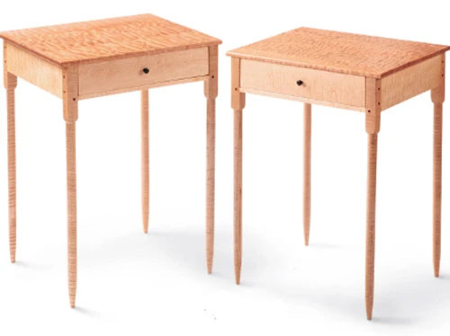 Shaker-style flame maple end tables
