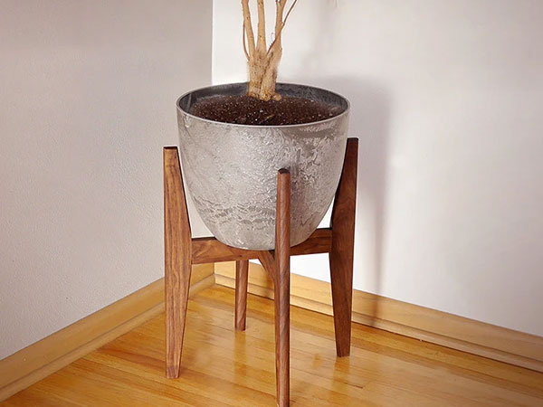 Walnut plant stand