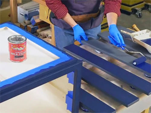 Finishing chair slats with milk paint
