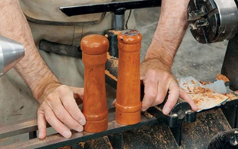 sale and pepper shakers made using wood lathe