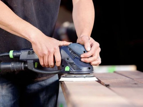 Using Festool 150 random orbit sander to smooth wood