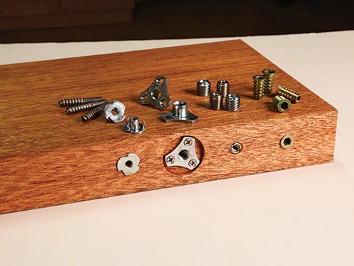 Side view of insert hardware installations