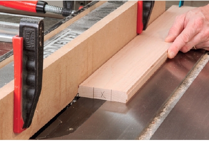 Making lumber cuts for planer cart cabinetry