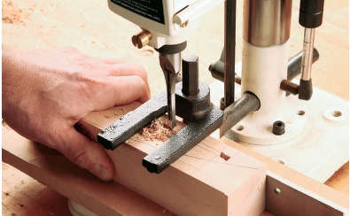 Cutting apron mortises with mortising machine
