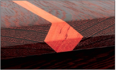 Cherry wood strip for table center