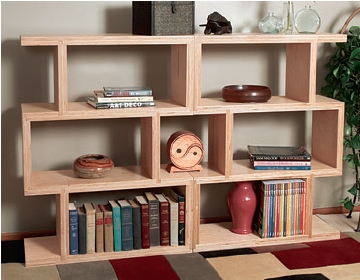 Modular bookshelf unit without the center shelf