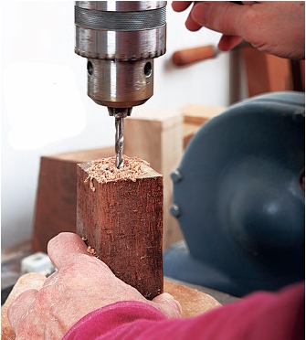 Drilling hole for bottle handle hardware