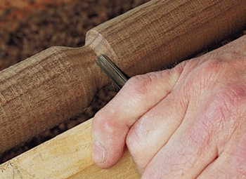 Forming a cove in chair leg with fingernail gouge
