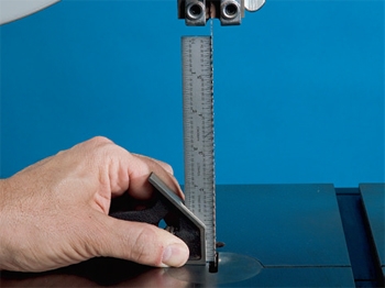 Setting up bandsaw for cutting