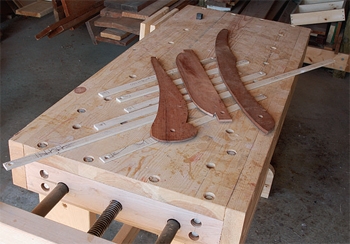 Story sticks for measuring out chair templates