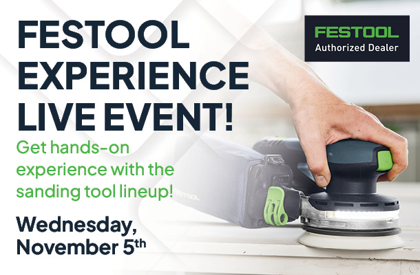Festool Live Event Wednesday November 5th