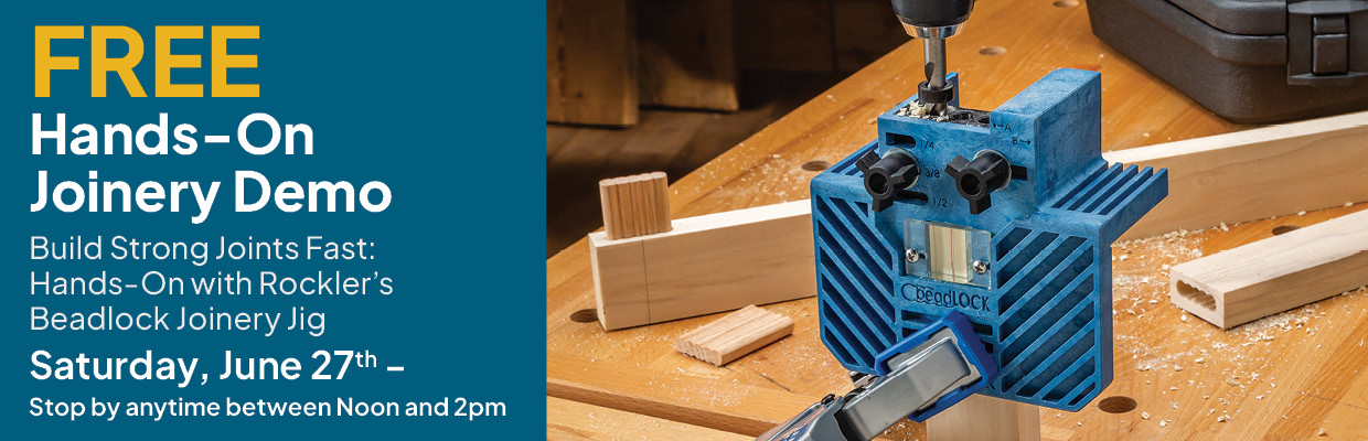 Free in store demo. Hands on joinery demo. June 27th noon - 2