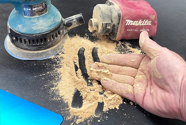 pile of fine wood dust