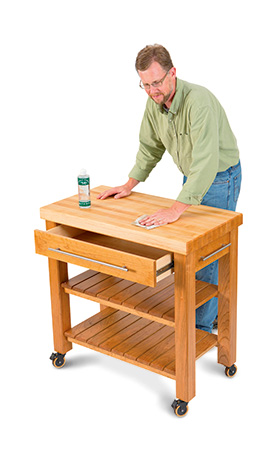 applying butcher block finish to top