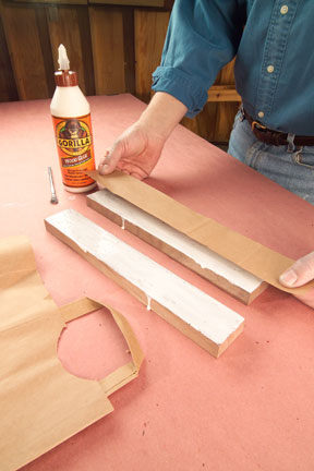 Laying paper in the center of a glue-up