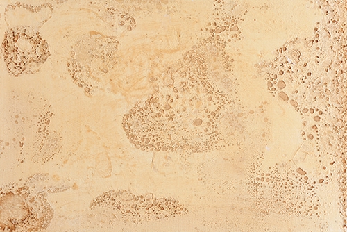Antique-style finish with intentionally created bubble textures