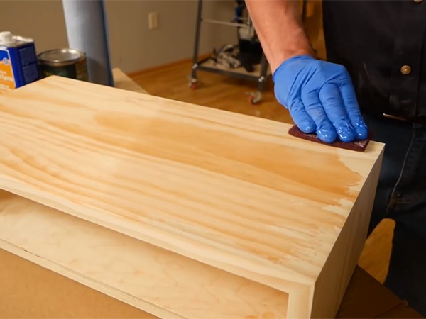 applying natural finish to pine