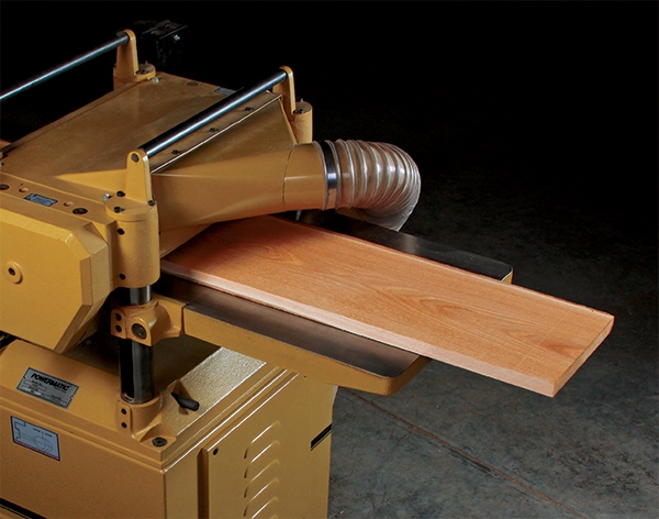 wood going through planer
