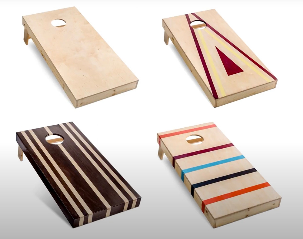 four cornhole board examples