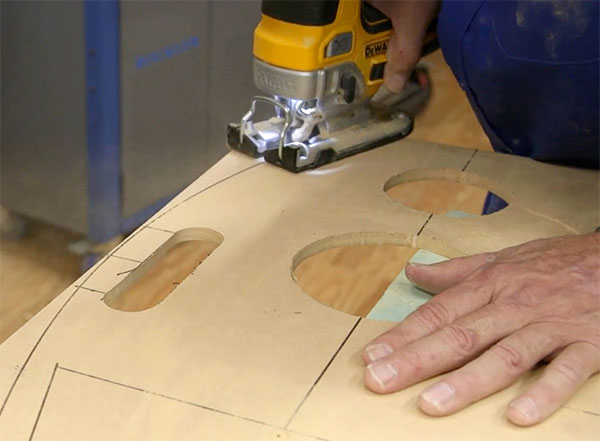 cutting out bag toss template with a jig saw