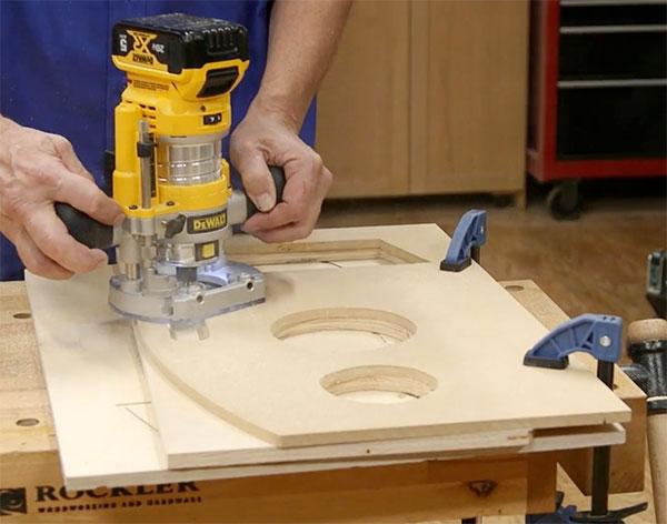 using router to cut around bag toss game template