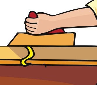 Drawing of a block plane in use
